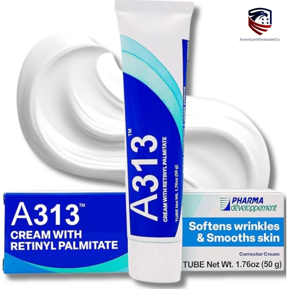 A313 Retinol Cream with Retinyl Palmitate — 50 g tube and retail box — anti-aging corrector for softening wrinkles and smoothing skin texture.