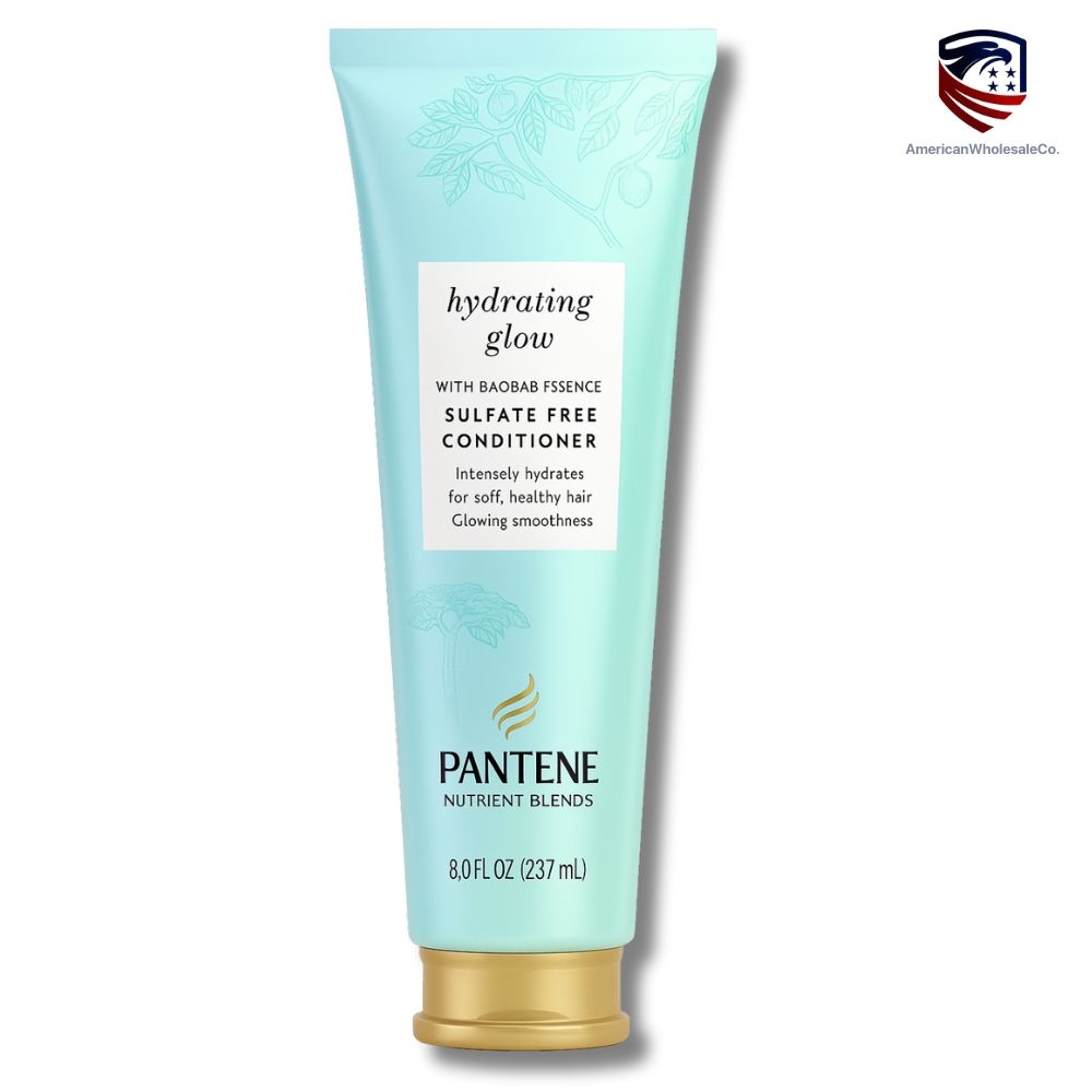 Pantene Hydrating Glow Sulfate Free Conditioner with Baobab Essence – 8 fl oz | Intense Hydration for Healthy, Smooth Hair - wholesale - american wholesale co