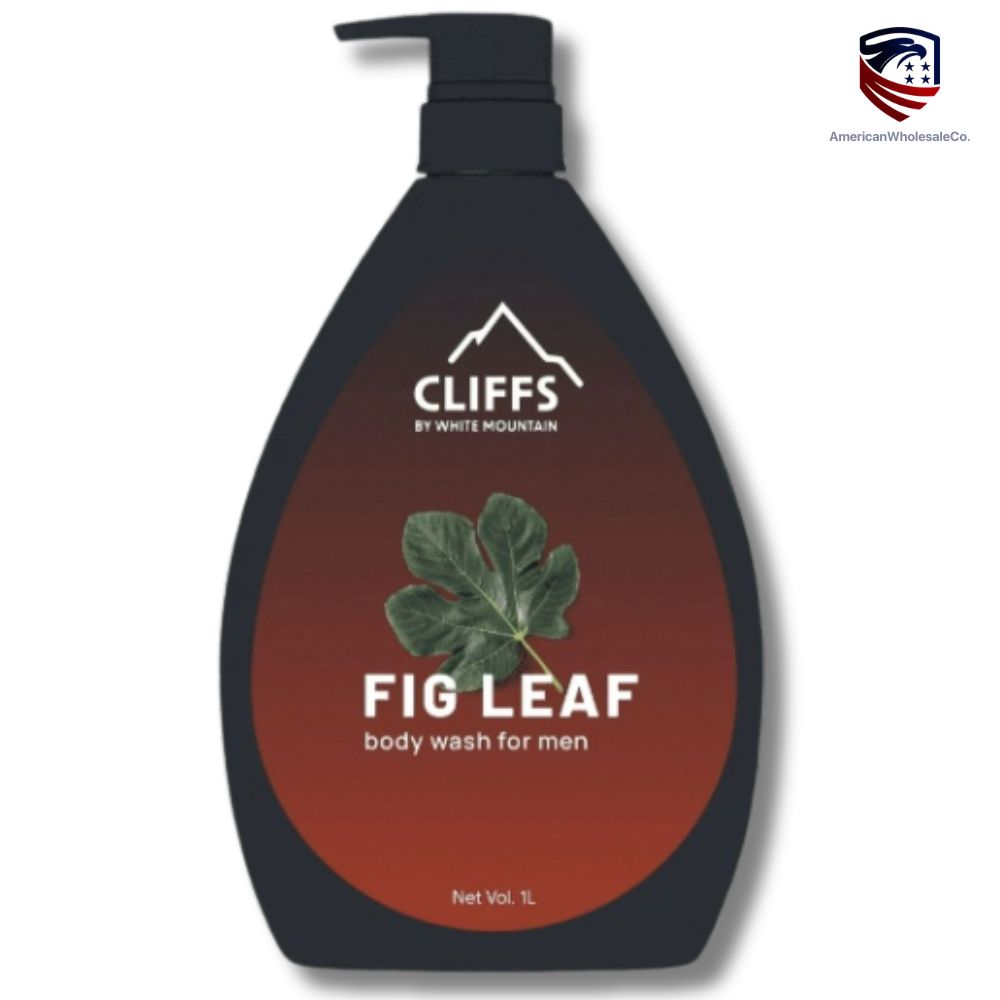 Cliffs by White Mountain Body Wash FOR MEN Fig Leaf 1 Liter (33.8 OZ)