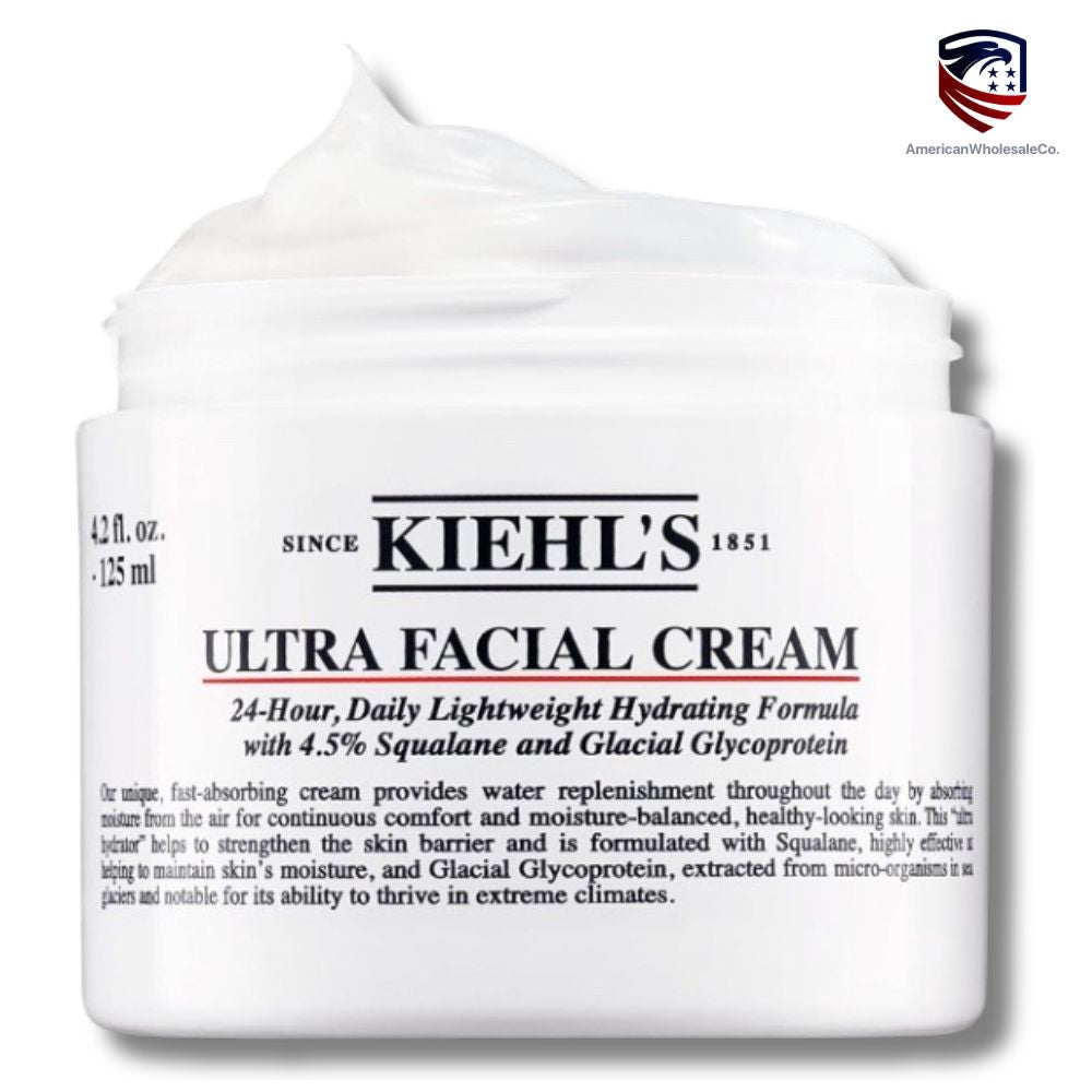 Kiehl's Ultra Facial Cream, with 4.5% Squalane to Strengthen Skin's Moisture Barrier, Skin Feels Softer and Smoother, Long-Lasting Hydration, Easy and Fast-Absorbing, Suitable for All Skin Types