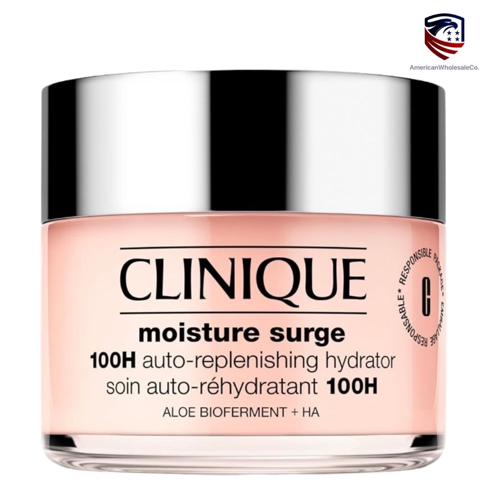 Clinique Moisture Surge 100H Auto-Replenishing Hydrator Oil Free Face Moisturizer With Hyaluronic Acid For All Skin Types | Hydrating + Moisturizing, 4.2 fl. oz.