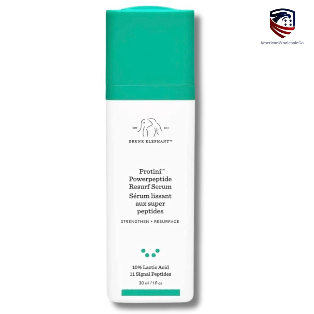 Drunk Elephant Protini Powerpeptide Resurf Serum. Strengthen and Resurface Face Serum with 10% Lactic Acid and 11 Signal Peptides (30 mL / 1 Fl Oz)