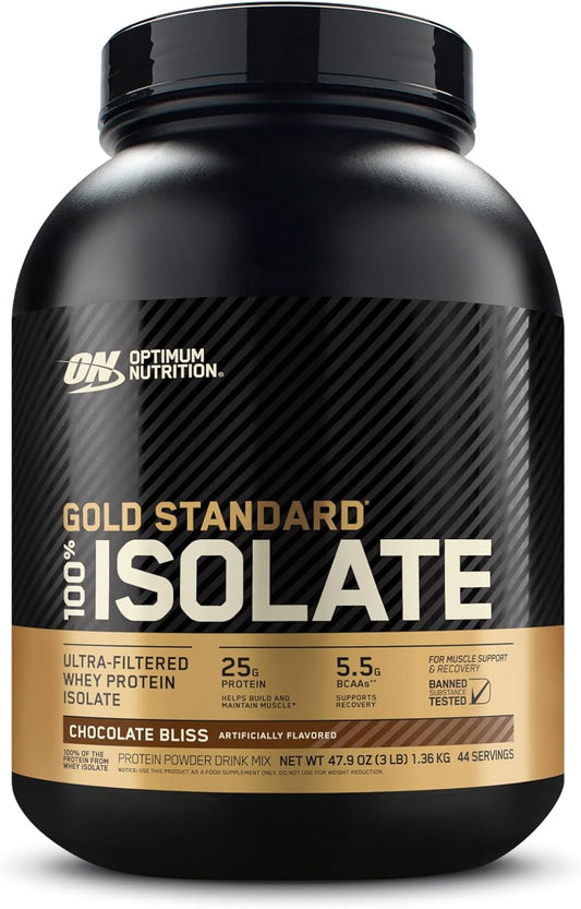 Optimum Nutrition Gold Standard 100% Isolate, Chocolate Bliss, 3 Pounds, 44 Servings (Packaging May Vary)