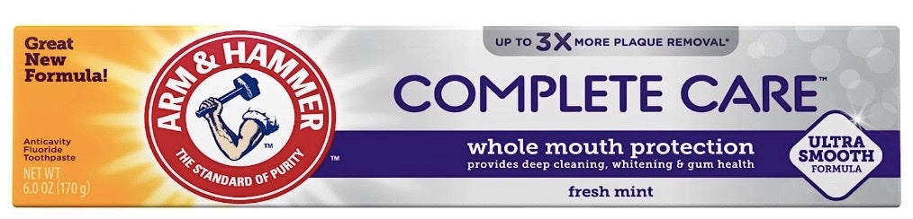 Arm & Hammer Complete Care Toothpaste, Fresh Mint, Whole Mouth Protection, 6.0oz