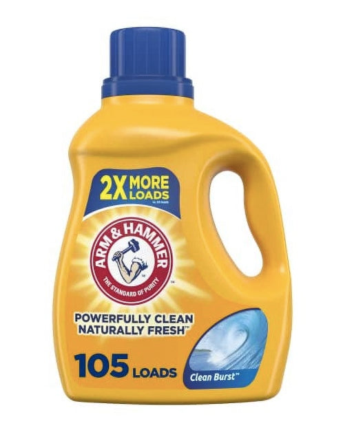 Arm & Hammer Clean Burst, 105 Loads Liquid Laundry Detergent, 105 fl oz