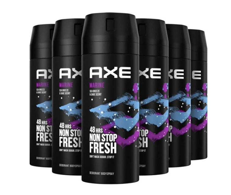 Axe Marine Deodorant Body Spray For Men 150ml / Pack of 6