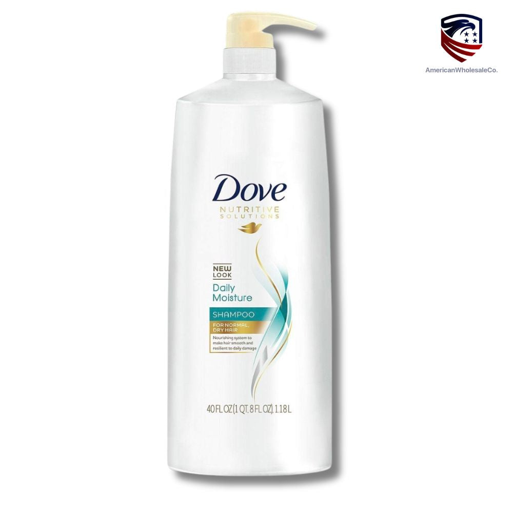 
Two 40-ounce pump bottles of Dove Nutritive Solutions Daily Moisture Shampoo.
