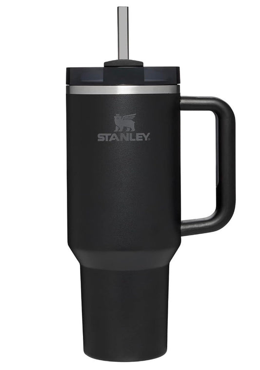 Stanley Quencher H2.0 FlowState Stainless Steel Vacuum Insulated Tumbler with Lid and Straw for Water, Iced Tea or Coffee, Smoothie and More, Black , 40 oz