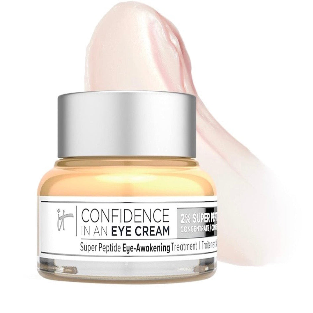 IT Cosmetics Confidence in an Eye Cream, Anti Aging Eye Cream for Dark Circles, Crow's Feet, Lack of Firmness & Dryness, 48HR Hydration with 2% Super Peptide Concentrate, for Day + Night