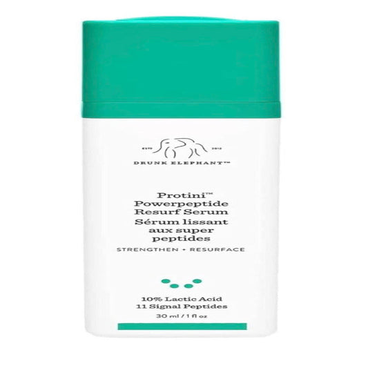 Drunk Elephant Protini Powerpeptide Resurf Serum. Strengthen and Resurface Face Serum with 10% Lactic Acid and 11 Signal Peptides (30 mL / 1 Fl Oz)