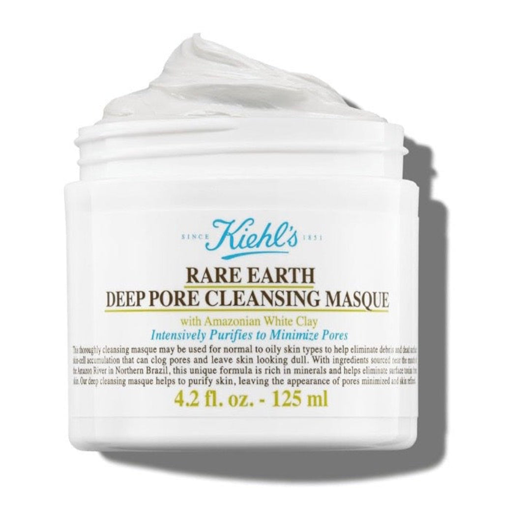 Kiehl's Rare Earth Deep Pore Cleansing Mask, Pore-Minimizing Face Mask for Clogged Pores, Detoxifies & Refines Skin, Absorbs Excess Oil, with Amazonian White Clay & Aloe Vera, for Normal to Oily Skin