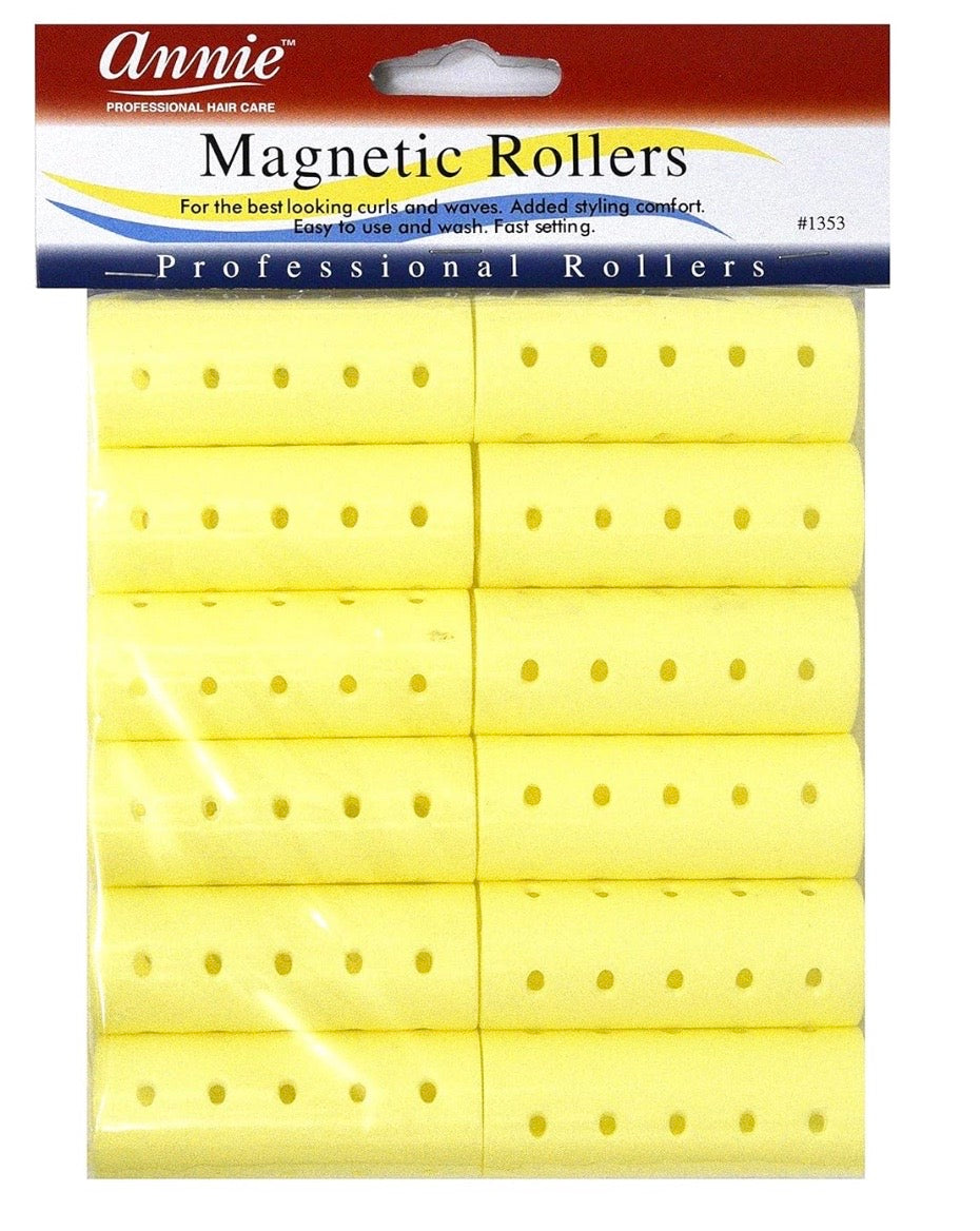 Annie Magnetic Rollers 12 Count Yellow