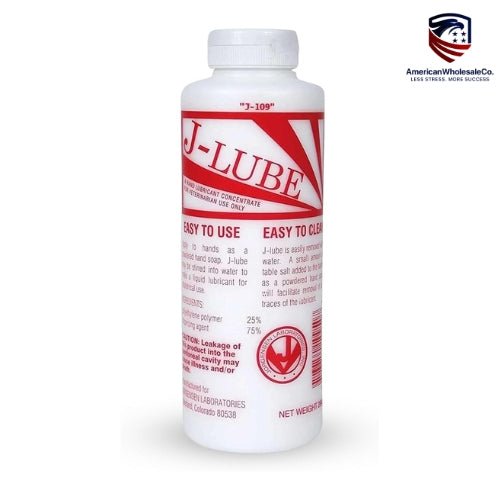 JorVet J-Lube Powder Lubricant 10 oz Bottle – Veterinary OB Lubricant for Large Animals