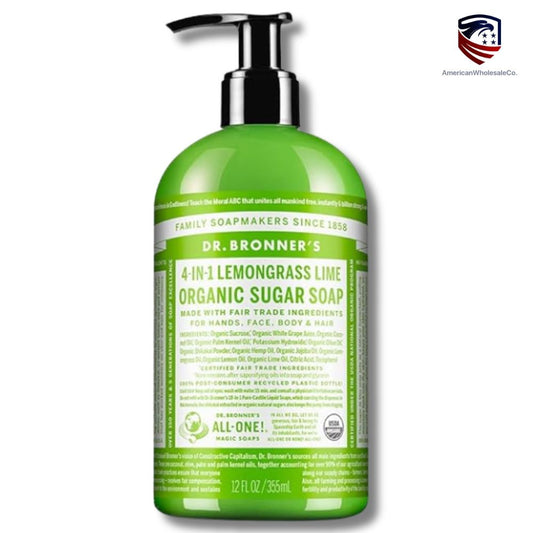 4-in-1 Lemongrass Lime Organic Sugar Soap 
USDA Organic
- pack of 1 - wholesale- american wholesale co 