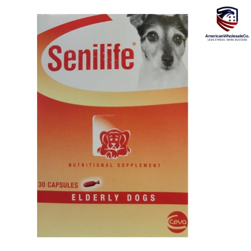 CEVA Senilife Nutritional Supplement for Elderly Dogs – 30 Capsules Box – Brain Health Support for Aging Pets