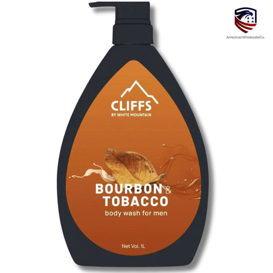 Cliffs by Whit Mountain Body Wash FOR MEN Bourbon & Tobacco 1 Liter (33.8 OZ)