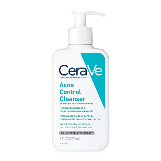 CeraVe 2% Salicylic Acid Face Wash for Oily Skin - Acne Treatment, Blackhead Remover, Fragrance Free, 8 Ounce