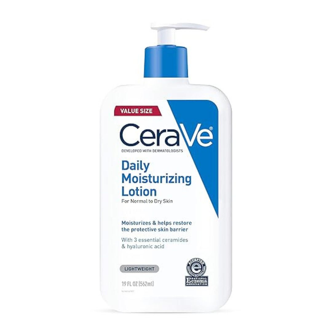 CeraVe Daily Moisturizing Lotion for Dry Skin | Body Lotion & Face Moisturizer with Hyaluronic Acid and Ceramides | Daily Moisturizer | Fragrance Free | Oil-Free | 19 Ounce