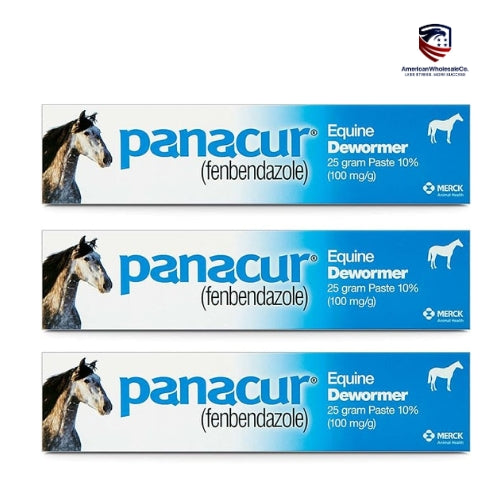 Panacur Dewormer Horse Paste 10% 3-Pack — Equine Parasite Control Syringes for Horses (Fenbendazole 100mg)-wholesale-americanwholesaleco